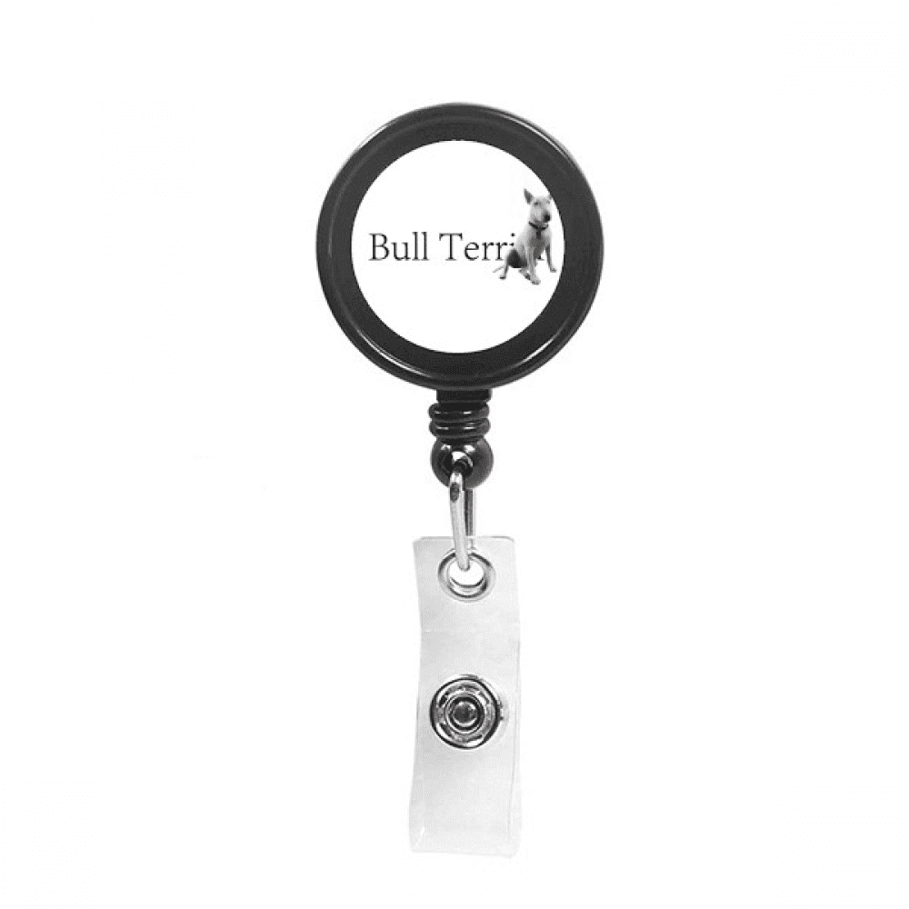 Bull Terrier Appearance Hair Dog Retractable Keychain Badge Holder ID Badge