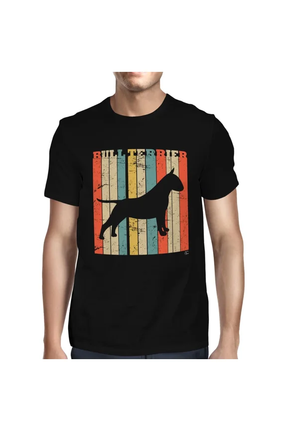 Bull Terrier Breed Retro Colorful Dog Lover Silhouette Artistic Unisex T-Shirt up to size 5XL