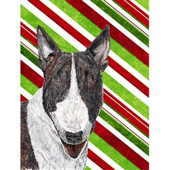 Bull Terrier Candy Cane Christmas Flag Garden Size