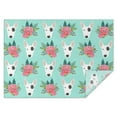 thumbnail image 1 of Bull Terrier Dog and Flower Florals Rectangle Tablecloth 60"x84",Waterproof Polyester Rectangle Table Cloth, Wipeable Spillproof Polyester Tablecloth for Dining, Camping, Indoor and Outdoor, 1 of 5