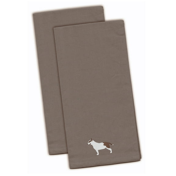 Bull Terrier Gray Embroidered Towel Set of 2