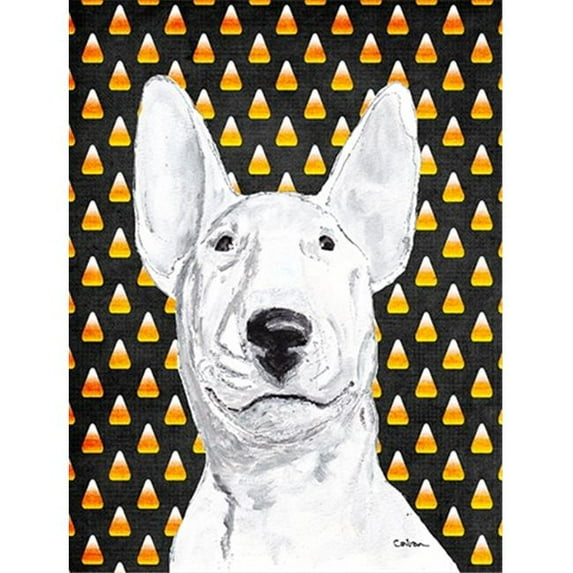 Bull Terrier Halloween Candy Corn Flag Garden Size