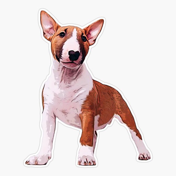 Bull Terrier Mini Puppy Dog Er, Phone Decal Water Bottle Stickers Car Decals, Funny Birthday Gift