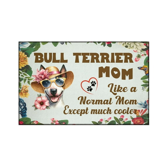 Bull Terrier Mom Like a Normal Mom Except Much Cooler Happy Mother's Day Indoor Rug Bully Dog Lovers Gifts Idea Carpet Living Bed Room Sofa Home Decor - 02004