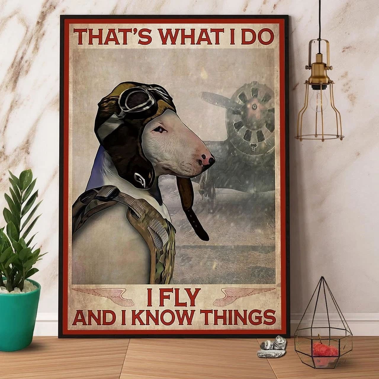 Bull Terrier Pilot That'S What I Do I Fly And I Know Things Paper ...