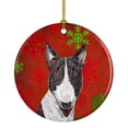 thumbnail image 1 of Bull Terrier Red Snowflakes Holiday Ceramic Ornament, 1 of 2