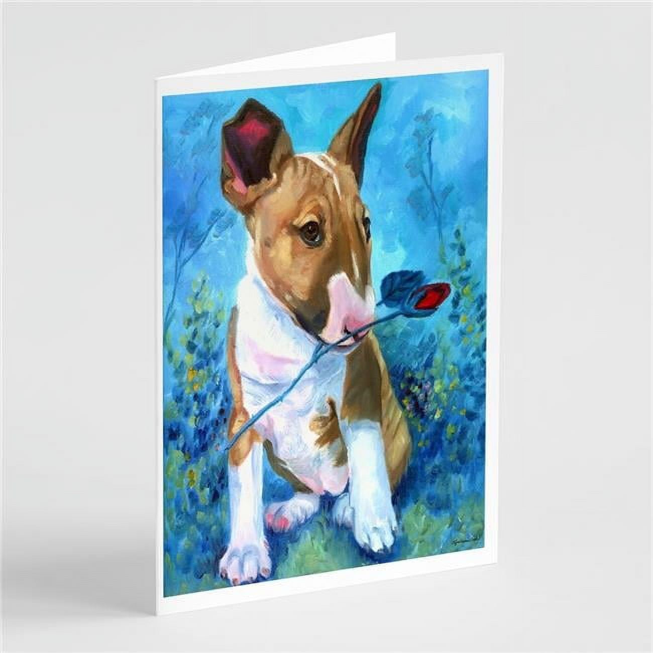 Bull Terrier Rose for Mom Greeting Cards & Envelopes - Pack of 8