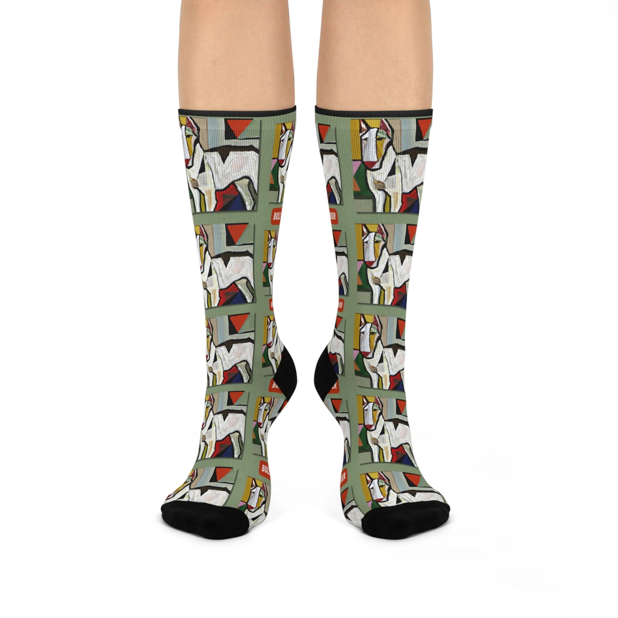 Bull Terrier Socks, Picasso Unisex Mid-Calf Crew 1 Pair 1 Size Atlas ...