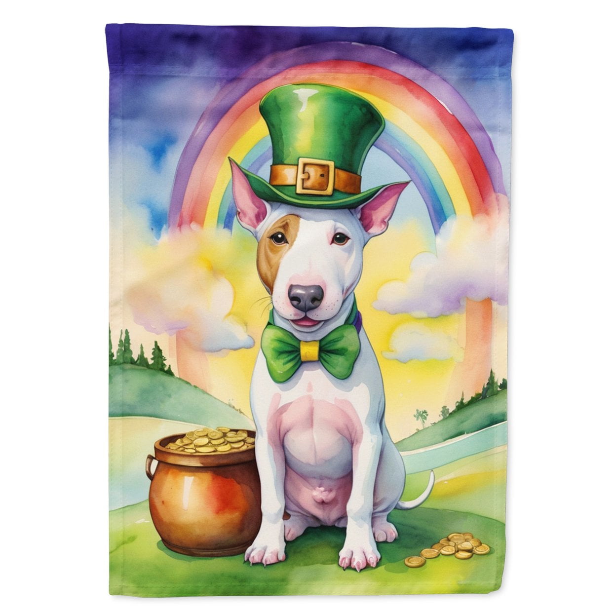 Bull Terrier St Patrick's Day Garden Flag 11.25 in x 15.5 in
