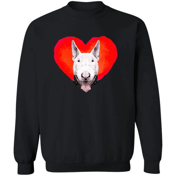Bull Terrier Valentine Heart For Dogs And Animal Lovers Crewneck Pullover Sweatshirt