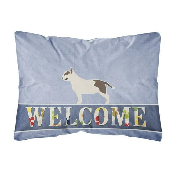 Bull Terrier Welcome Canvas Fabric Decorative Pillow