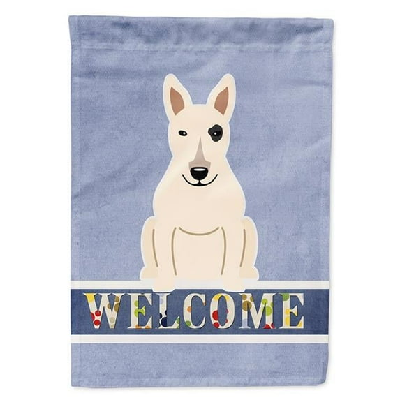 Bull Terrier White Welcome Garden Size Flag