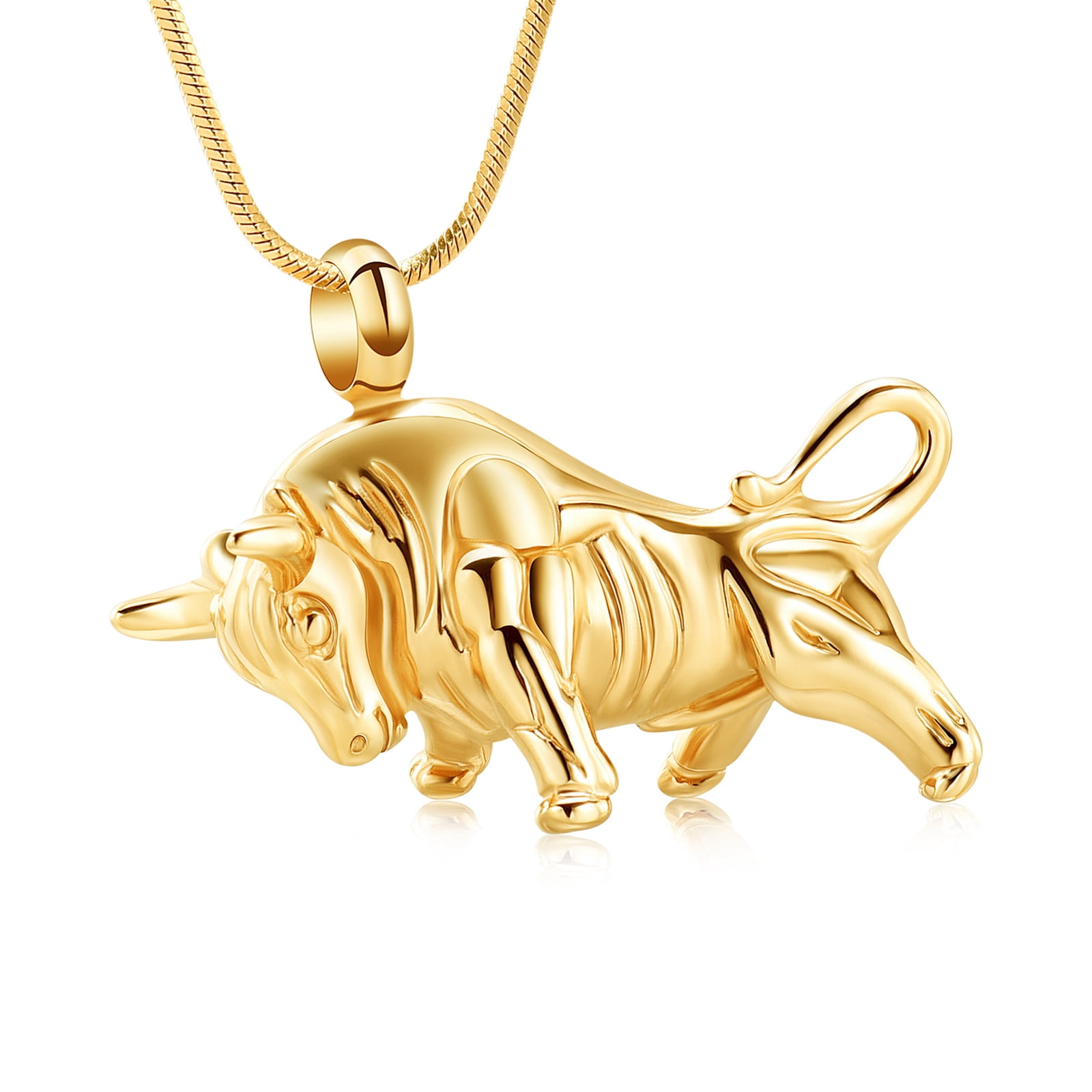 Bull Urn Pendant Memory Necklace for Cremation Ashes Holder Memorial ...