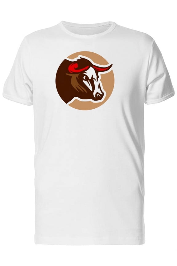 Bull With Red Horns In A Circle T-Shirt Men -Image by Shutterstock, Male 3X-Large