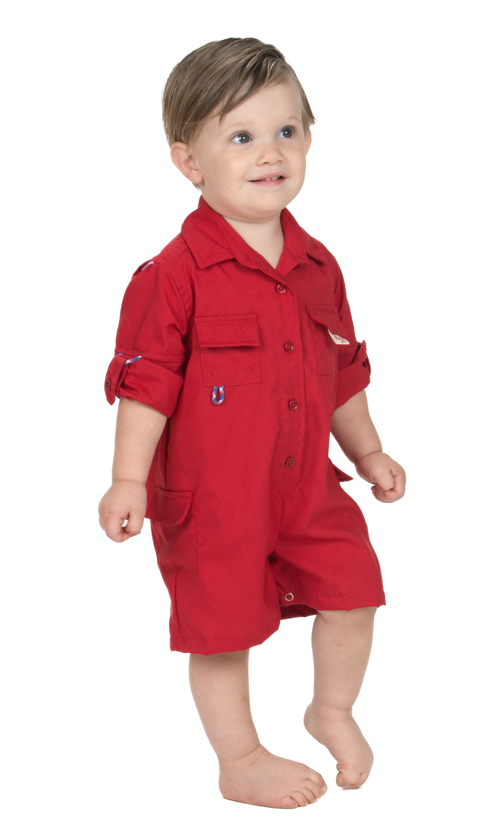 BullRed Baby Vented One Piece Fishing Shortall Romper w/ Snap Closure ...