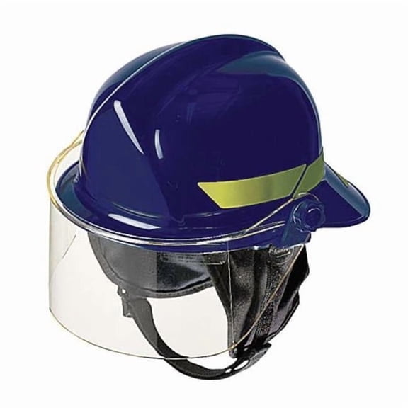 Fire Helmet, Thermoplastic, 4 pt Ratchet, Blue, Fits Hat Size 6-1/2 to 8 ,Modern