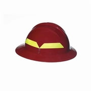 Fire Helmet, Thermoplastic, 6 pt Ratchet, Red, Fits Hat Size 6-1/2 to 8 ,Full-Brim FHRDR