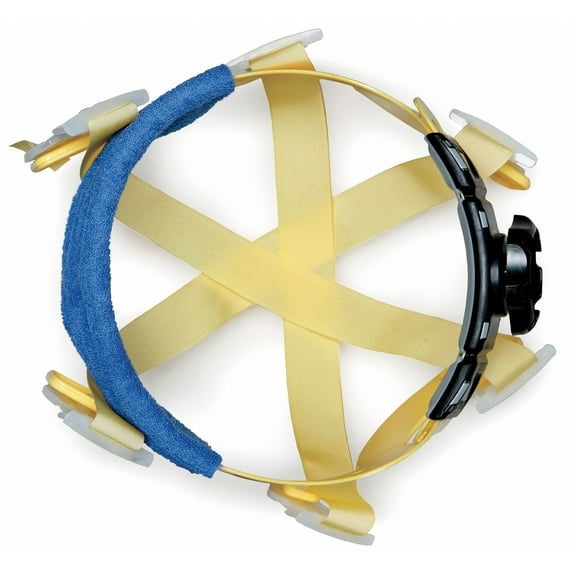 Bullard Yellow Seamless Woven Nylon Flex-Gear Replacement 6 Point Ratchet Suspension With Brow Pad For Use With C30, C33 And C34 Classic Series Hard Hats