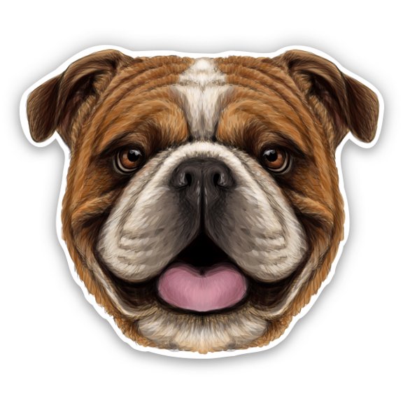 Bulldog - 3" Vinyl Sticker - For Car Laptop Water Bottle Phone - Waterproof Decal