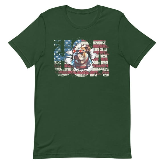 Bulldog 4th July Memorial Day USA (Forest, XL)