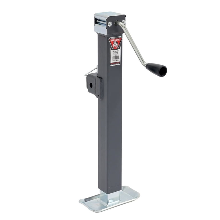 Bulldog 5000 Lb Lift Sidewind Swivel Square Tube Trailer Jack, 15