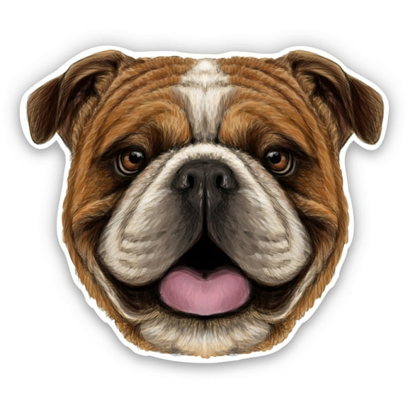 Bulldog - 8" Vinyl Sticker - For Car Laptop I-Pad - Waterproof Decal