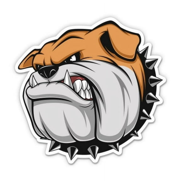 Bulldog Angry Dog - 5" Vinyl Sticker - For Car Laptop I-Pad - Waterproof Decal