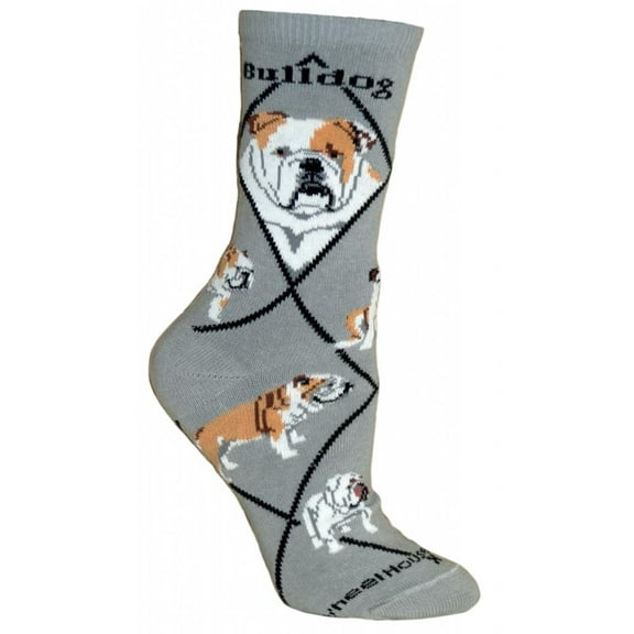 Bulldog Dog Gray Cotton Ladies Socks