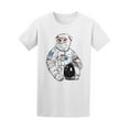 thumbnail image 1 of Bulldog Astronaut Space Graphic T-Shirt Men -Image by Shutterstock, Male 3X-Large, 1 of 2