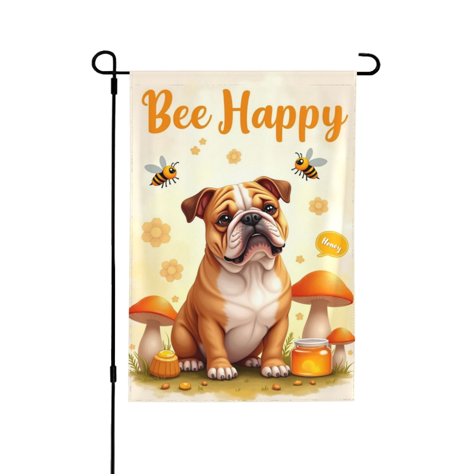 Bulldog Bee Happy Garden Flag 12x18 Inch Double Sided – Cute Dog ...