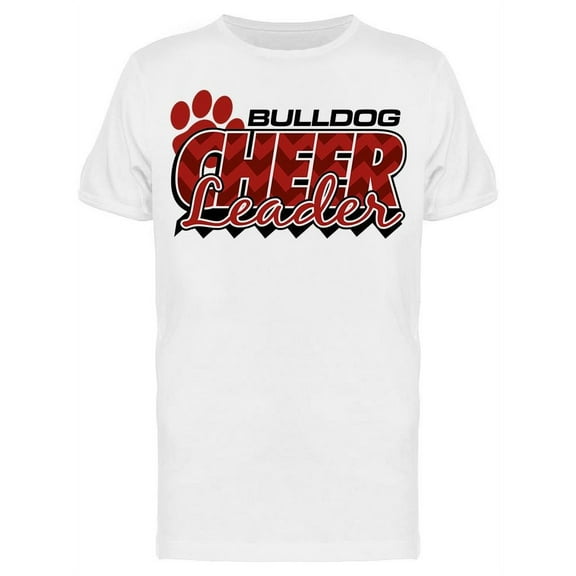 Bulldog Cheerleader Red Letters T-Shirt Men -Image by Shutterstock, Male x-Large