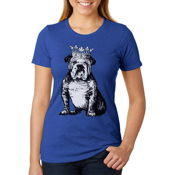 Bulldog Crown Juniors Soft Heather T Shirt Heather Royal MD