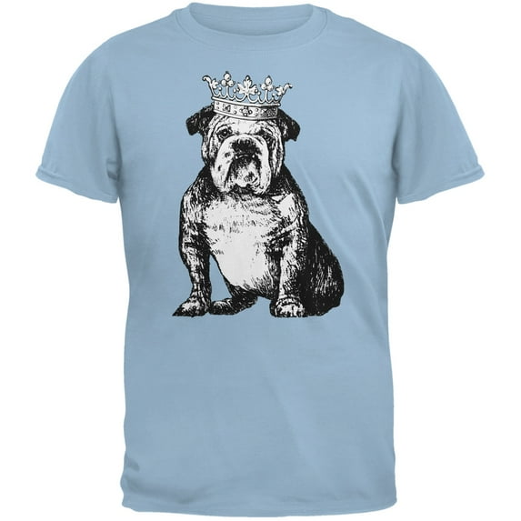 Bulldog Crown Light Blue Adult T-Shirt - Medium