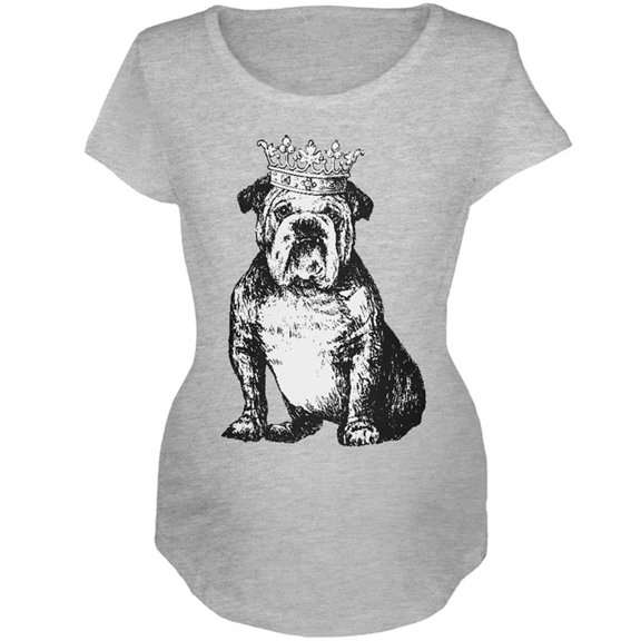Bulldog Crown Maternity Soft T Shirt Heather SM