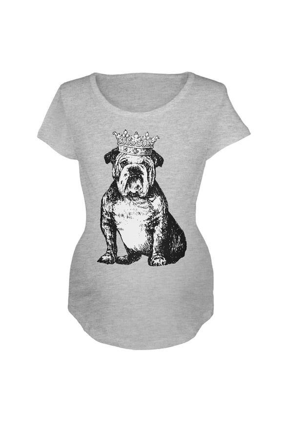 Bulldog Crown Maternity Soft T Shirt Heather SM