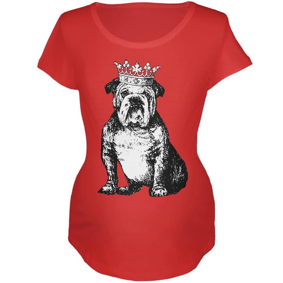 Bulldog Crown Maternity Soft T Shirt Red LG
