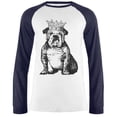 thumbnail image 1 of Bulldog Crown Mens Long Sleeve Raglan T Shirt White-Navy 2XL, 1 of 1