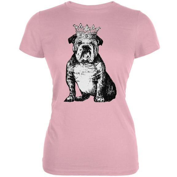 Bulldog Crown Pink Juniors Soft T-Shirt - X-Large