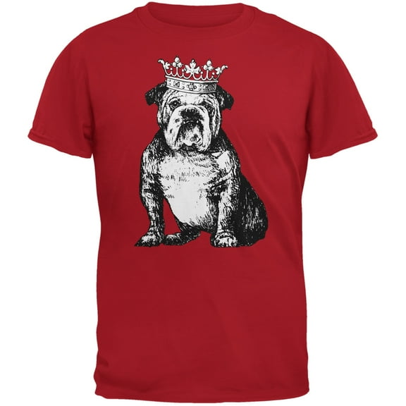 Bulldog Crown Red Adult T-Shirt - 2X-Large