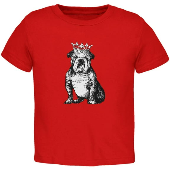 Bulldog Crown Toddler T Shirt Red 3T