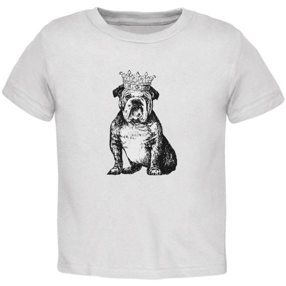 Bulldog Crown Toddler T Shirt White 2T