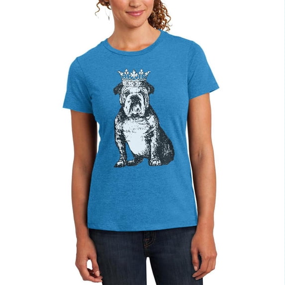 Bulldog Crown Womens Soft Heather T Shirt Heathered Bright Turquiose LG