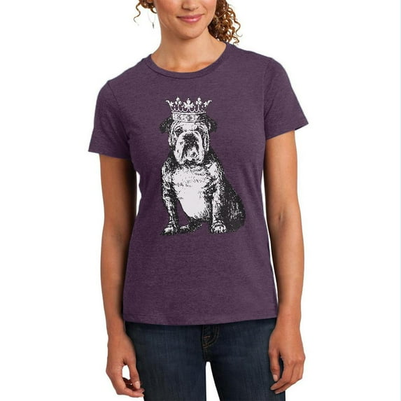 Bulldog Crown Womens Soft Heather T Shirt Heathered Eggplant LG