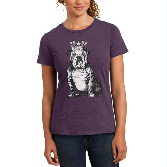 Bulldog Crown Womens Soft Heather T Shirt Heathered Eggplant SM