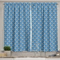 thumbnail image 1 of Bulldog Curtains 2 Panels Set, Abstract and Hipster French Bulldog Heads Funny Puppy Pattern Kids Design, Window Drapes for Living Room Bedroom, 55W X 39L Inches, Blue Black and White, by Ambesonne, 1 of 3