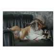 thumbnail image 1 of Bulldog Cutting Board, Humorous Photo of a Gentleman Dog Resting in Chair Drink Glass and Cigar, Decorative Tempered Glass Cutting and Serving Board, in 3 Sizes, by Ambesonne, 1 of 2