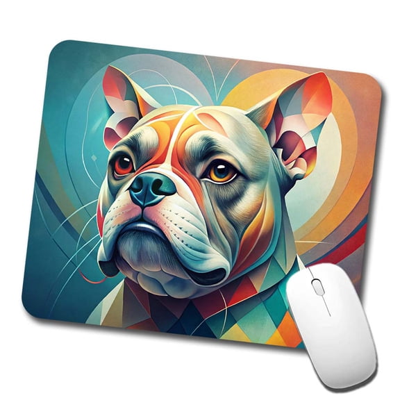 Bulldog Dog Abstract Stylized Art Mouse Pad Low Profile Gaming Mat