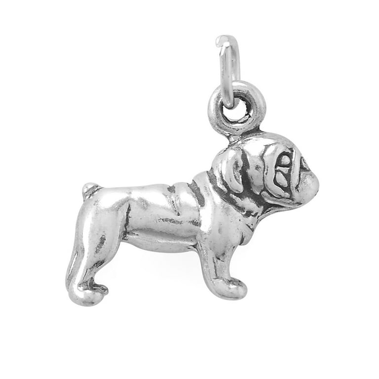 Bulldog Dog Charm Sterling Silver Bulldog Dog Charm Sterling Silver