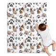 thumbnail image 1 of Bulldog Dog and Footprints Blanket,Comfortable Soft Lamb Wool Throw Blanket,All Season,Warm Lightweight Blankets for Sofa Bed Couch Living Room Chair,30"x40", 1 of 4