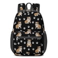 thumbnail image 1 of Bulldog and Dog Paw Print Black Pattern 17" School Backpacks for Teens,Waterproof Oxford Fabric,S-Shape Padded Straps for School,Travel,Hiking,Camping, 1 of 6
